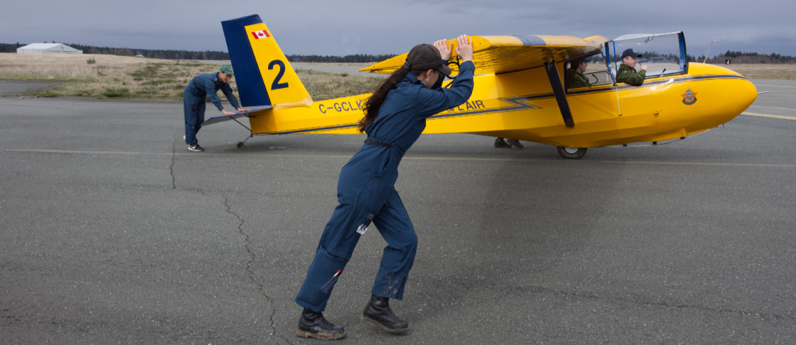 BC Air Cadet Launching A Glider - Photo provided by DND